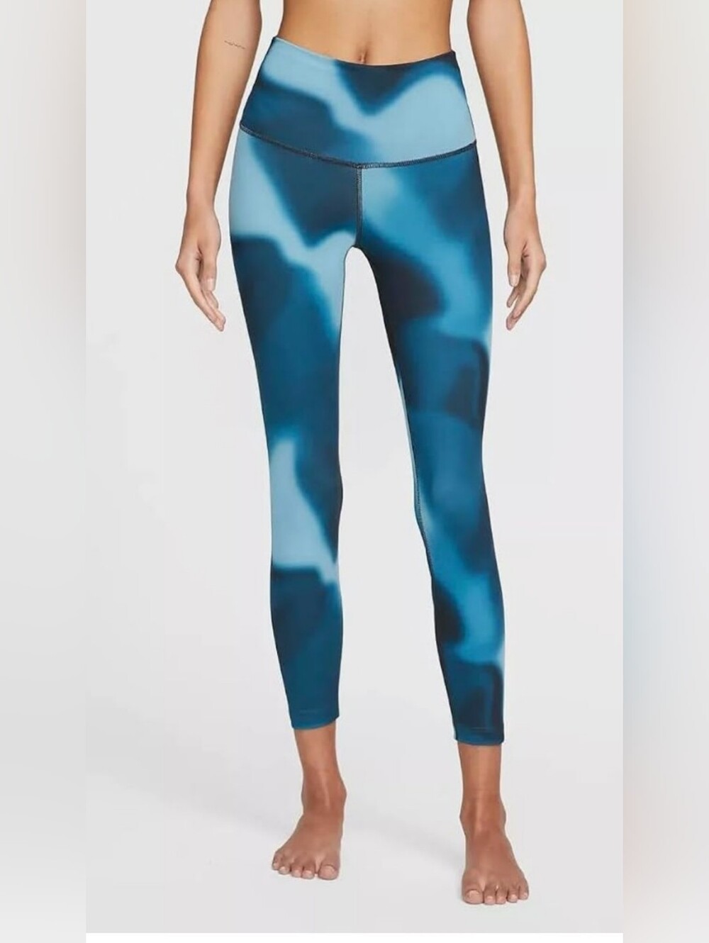 Nike Blue Abstract Print High-Rise Leggings
